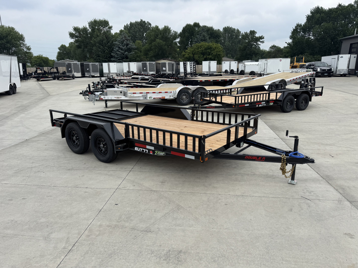 New NEW 2026 Double A 14’x83" Railside Utility Flatbed 2-3500lb axles = 7K with ATV Ramps