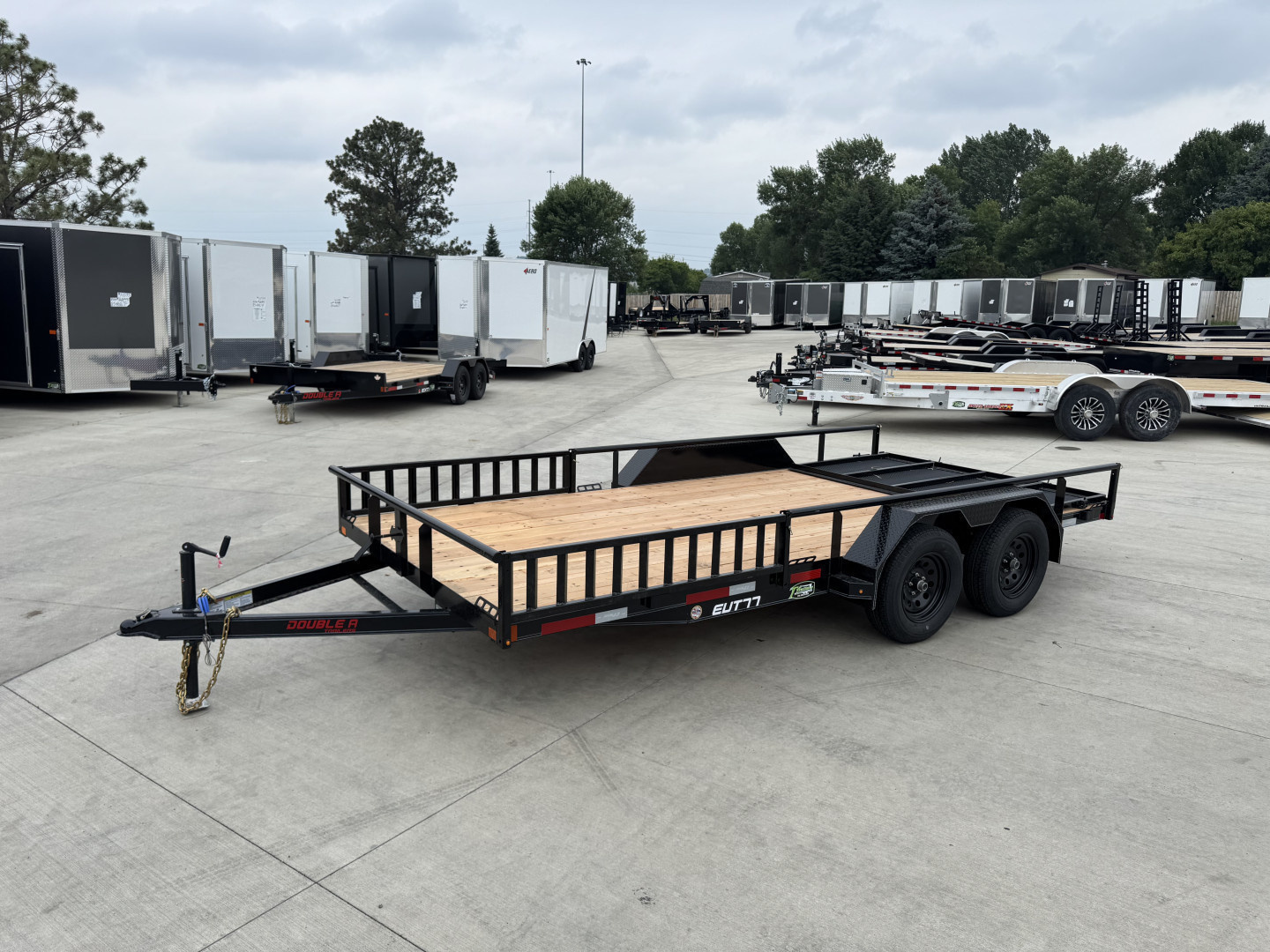 New NEW 2026 Double A 16’x83" Railside Utility Flatbed 2-3500lb axles = 7K With ATV side Ramps