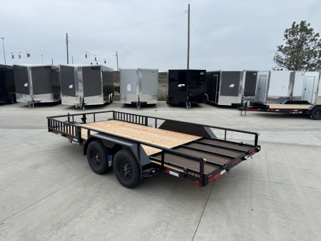 New NEW 2026 Double A 16’x83" Railside Utility Flatbed 2-3500lb axles = 7K With ATV side Ramps
