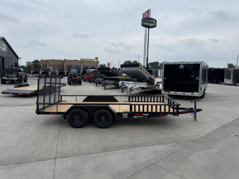 New NEW 2026 Double A 16’x83  Railside Utility Flatbed 2-3500lb axles = 7K With ATV side Ramps