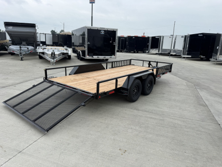 New NEW 2026 Double A 16’x83" Railside Utility Flatbed 2-3500lb axles = 7K With ATV side Ramps