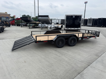 New NEW 2026 Double A 16’x83" Railside Utility Flatbed 2-3500lb axles = 7K With ATV side Ramps