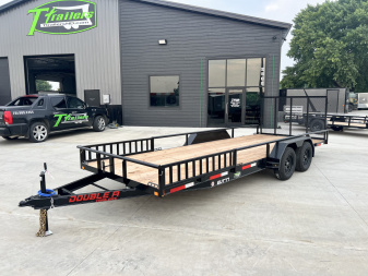 New NEW 2026 Double A 20’x83" Railside Utility Flatbed 2-3500lb axles = 7K With ATV side Ramps