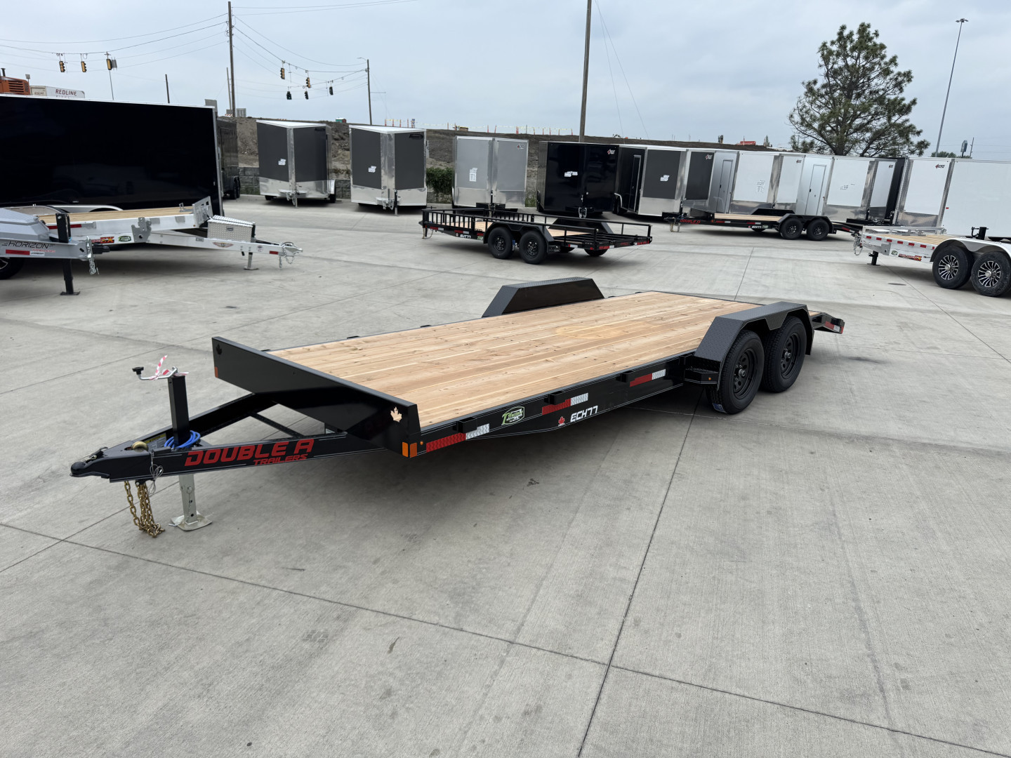 New NEW 2026 Double A 20’x83” flatbed Trailer 2-3500 lb axles=7K, dovetail, Slide In Ramps