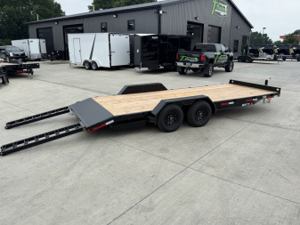 New NEW 2026 Double A 20’x83” flatbed Trailer 2-3500 lb axles=7K, dovetail, Slide In Ramps