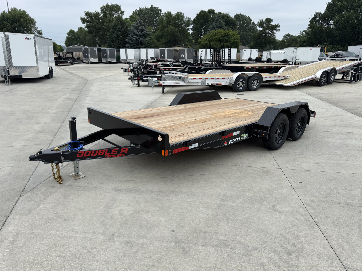 New NEW 2026 Double A 16’x83” flatbed Trailer 2-3500 lb axles=7K, dovetail, Slide In Ramps