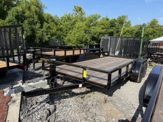 New 2025 P & T Trailers 7K 82X16 FT CUSTOM SURGE BRAKES Utility Trailer