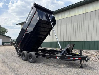 New 2026 14'x83" 14k PJ Low Pro Telescopic Dump Trailer