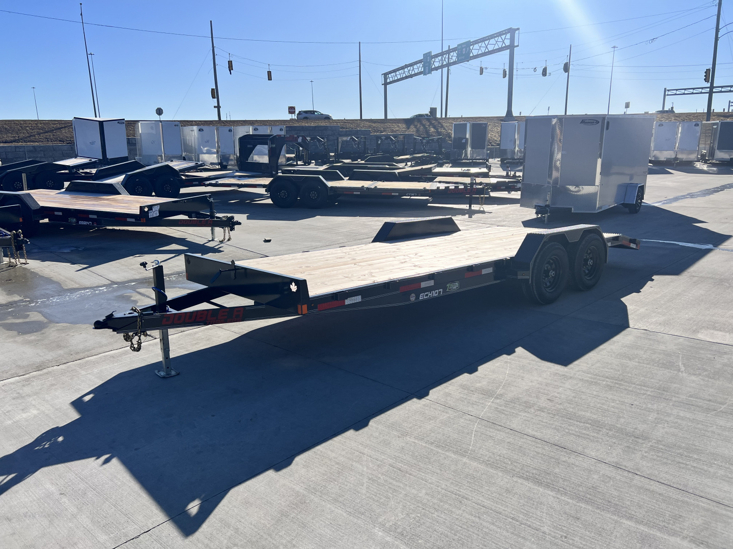 New NEW 2026 Double A 20’ flatbed Equipment Trailer 2-5200 lb axles=10K, dovetail, Slide In Ramps