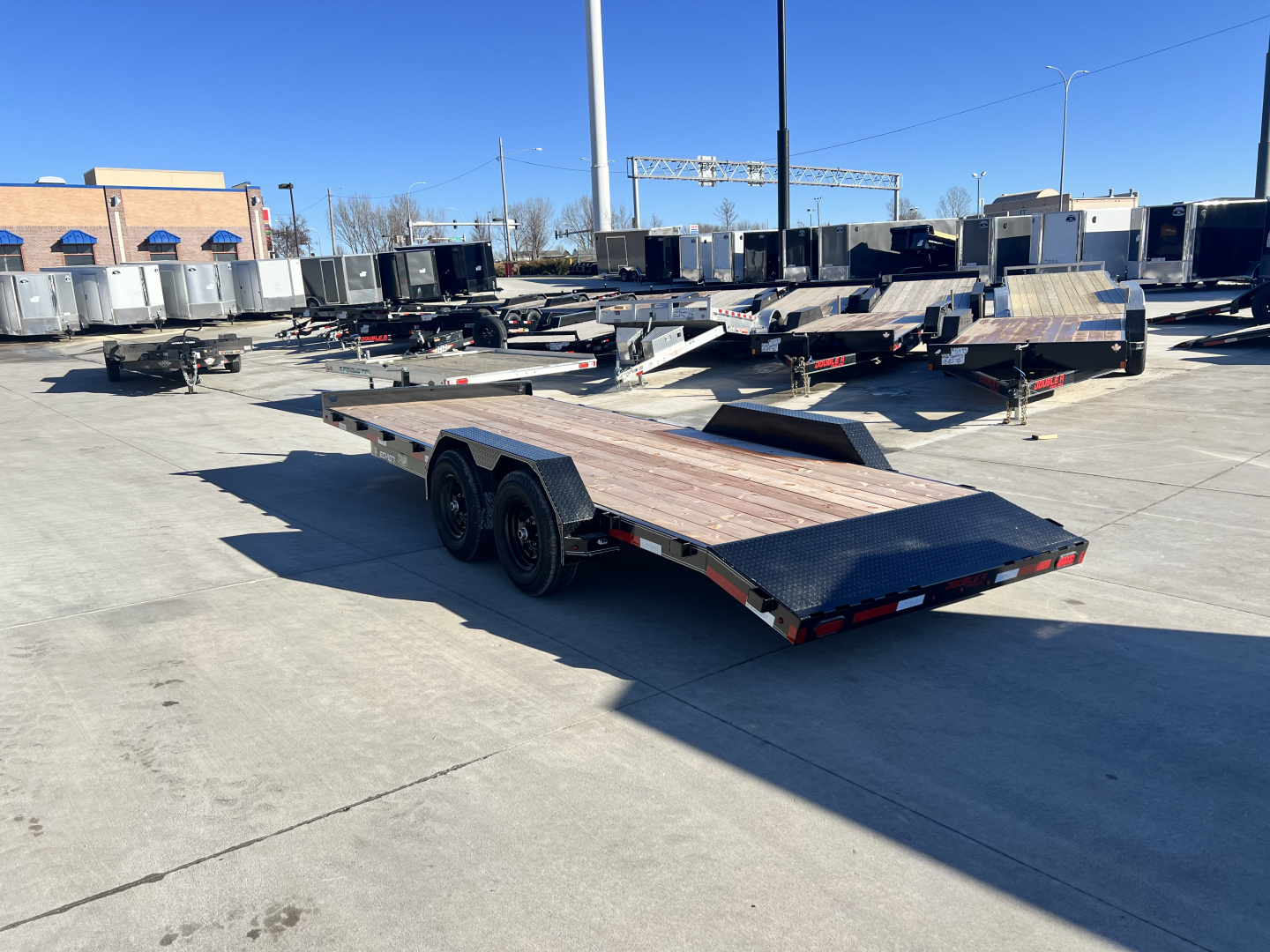 New NEW 2026 Double A 20’ flatbed Equipment Trailer 2-5200 lb axles=10K, dovetail, Slide In Ramps