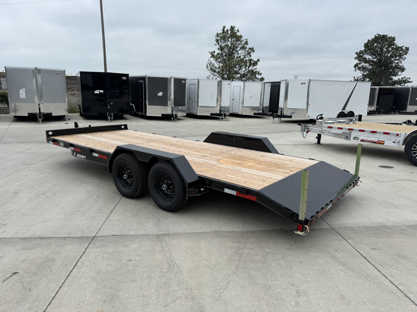 New NEW 2026 Double A 20’ flatbed Equipment Trailer 2-5200 lb axles=10K, dovetail, Slide In Ramps