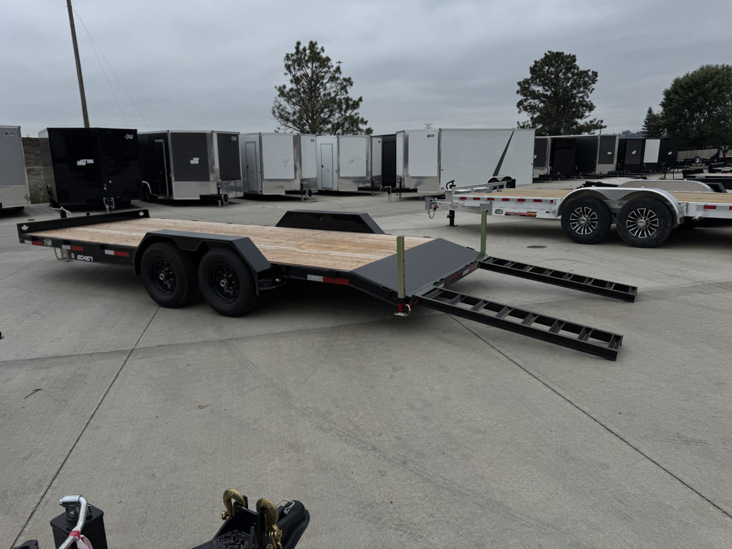 New NEW 2026 Double A 20’ flatbed Equipment Trailer 2-5200 lb axles=10K, dovetail, Slide In Ramps