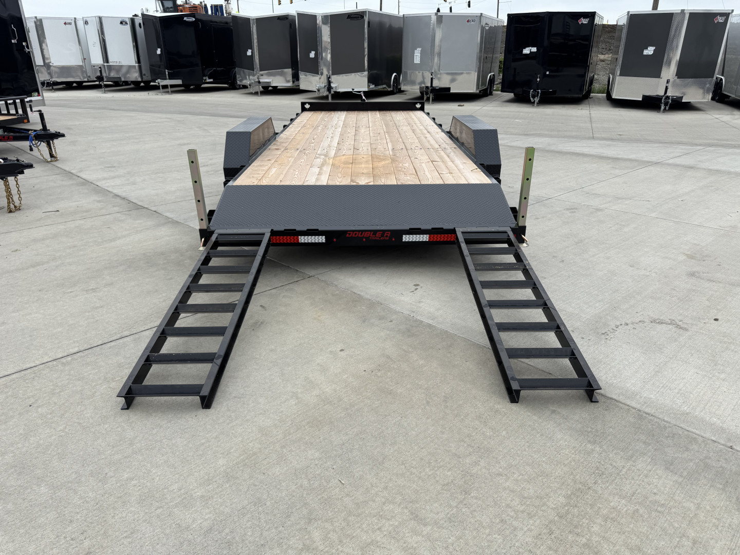 New NEW 2026 Double A 20’ flatbed Equipment Trailer 2-5200 lb axles=10K, dovetail, Slide In Ramps