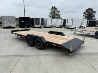 New NEW 2026 Double A 20’ flatbed Equipment Trailer 2-5200 lb axles=10K, dovetail, Slide In Ramps