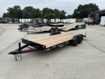 New NEW 2026 Double A 20’ flatbed Equipment Trailer 2-5200 lb axles=10K, dovetail, Slide In Ramps