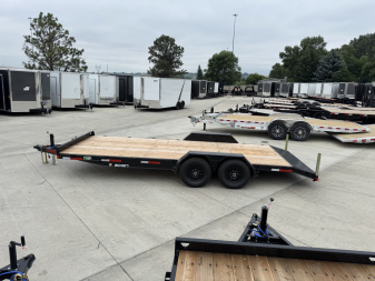 New NEW 2026 Double A 20’ flatbed Equipment Trailer 2-5200 lb axles=10K, dovetail, Slide In Ramps