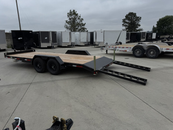 New NEW 2026 Double A 20’ flatbed Equipment Trailer 2-5200 lb axles=10K, dovetail, Slide In Ramps