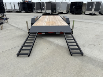 New NEW 2026 Double A 20’ flatbed Equipment Trailer 2-5200 lb axles=10K, dovetail, Slide In Ramps