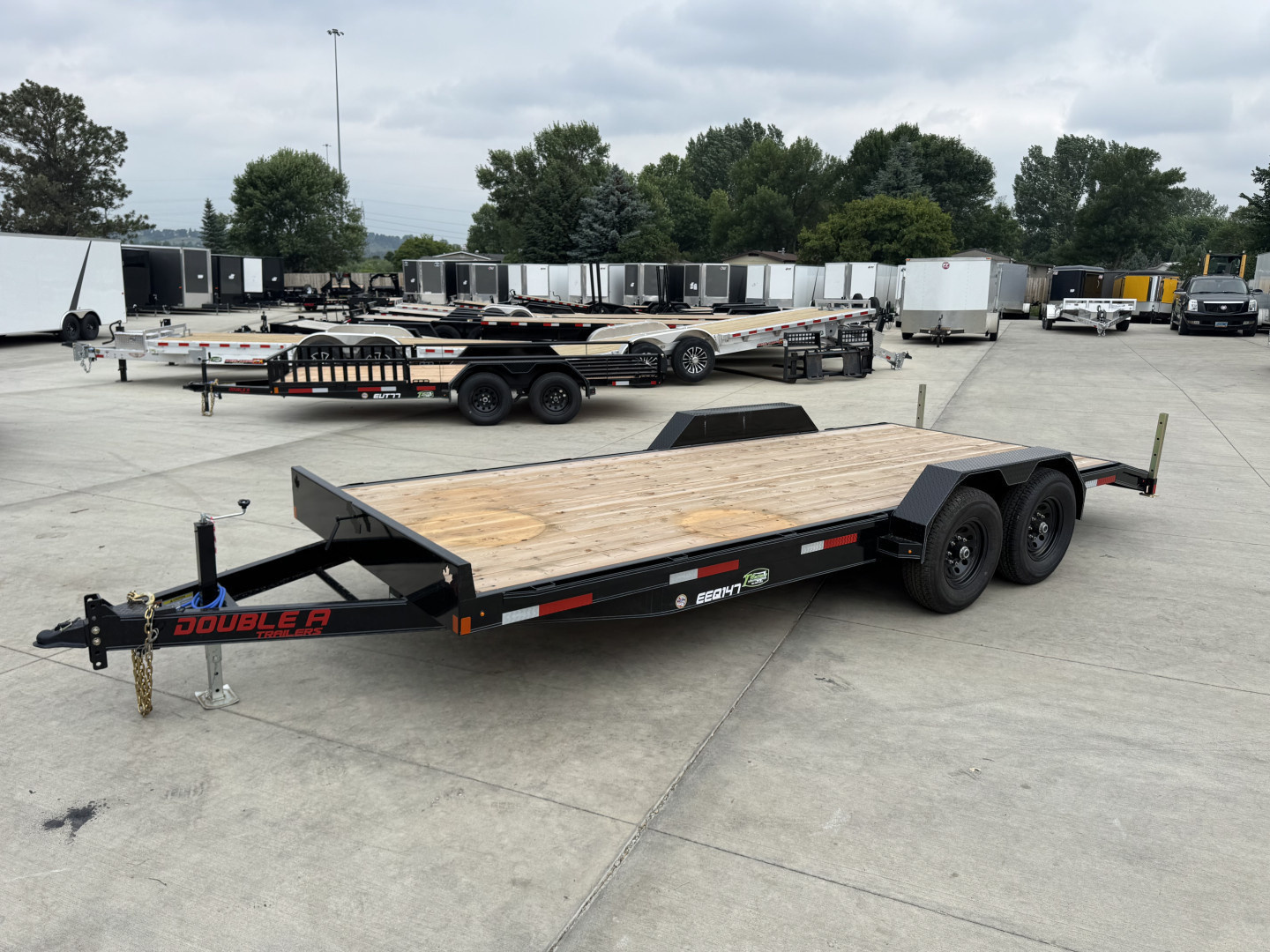 New NEW 2026 Double A 20’ flatbed Equipment Trailer 2-7000 lb axles=14K, dovetail, Slide In Ramps