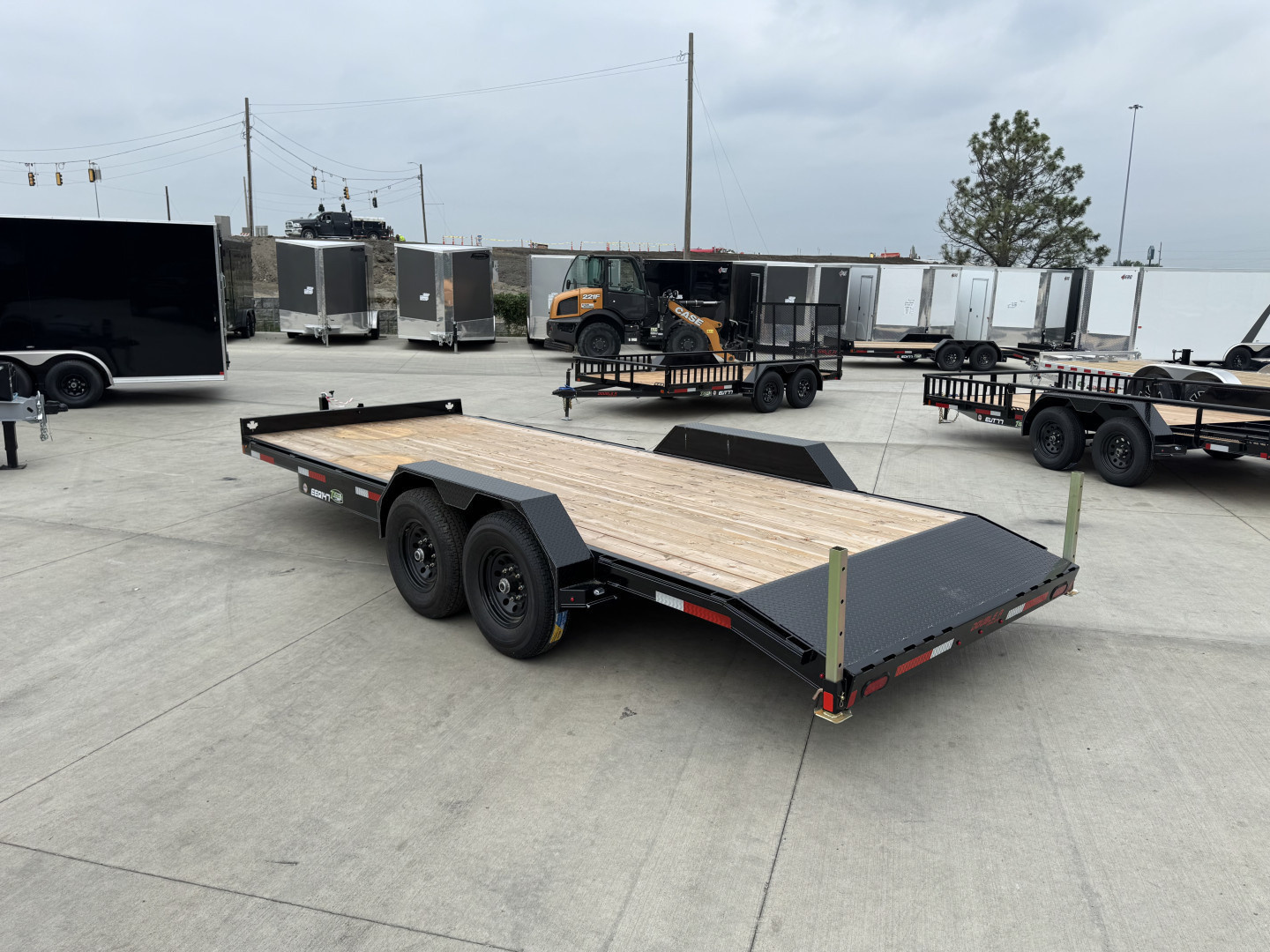 New NEW 2026 Double A 20’ flatbed Equipment Trailer 2-7000 lb axles=14K, dovetail, Slide In Ramps