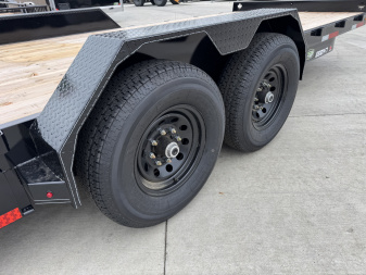 New NEW 2026 Double A 18’ flatbed Equipment Trailer 2-7000 lb axles=14K, dovetail, Slide In Ramps