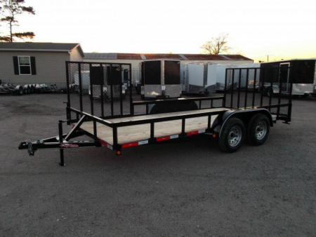 New 2026 J&C Trailers 83x16 Utility Trailer / ATV Trailer / Side by Side Trailer / 2" Bulldog Coupler / 4ft Rear Ramp / 4ft Side Load Ramp