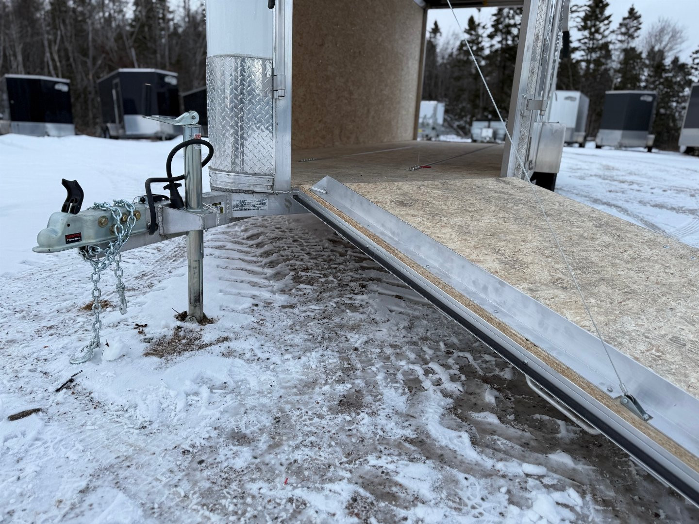 New 2025 EZ Hauler 7 x 18 + 5'V Snowmobile Trailer