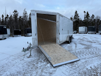 New 2025 EZ Hauler 7 x 18 + 5'V Snowmobile Trailer