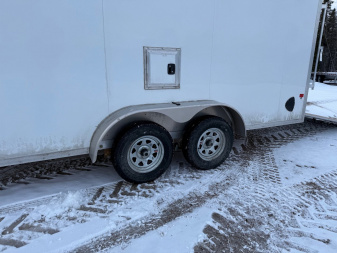 New 2025 EZ Hauler 7 x 18 + 5'V Snowmobile Trailer