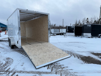 New 2025 EZ Hauler 7 x 18 + 5'V Snowmobile Trailer