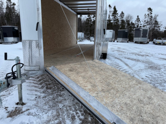 New 2025 EZ Hauler 7 x 18 + 5'V Snowmobile Trailer