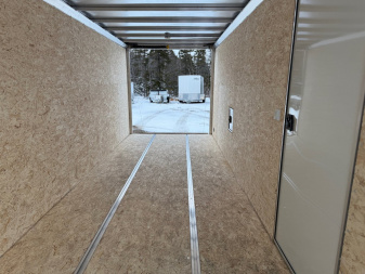 New 2025 EZ Hauler 7 x 18 + 5'V Snowmobile Trailer