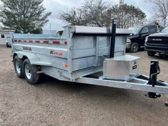 New 2025 K-Trail 7 x 12' Galvanized Dump Trailer 14,000 Lb