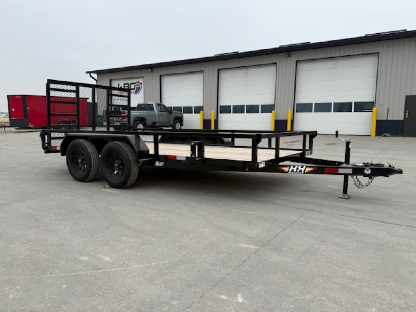 New 2026 H&H Black 82"x14' 7k Rail Side Utility Trailer