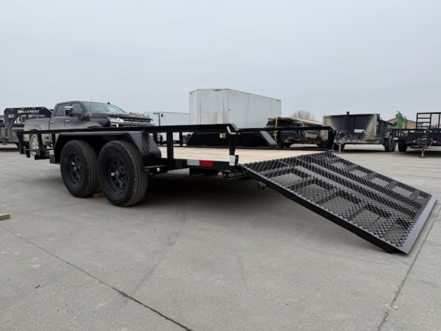 New 2026 H&H Black 82"x14' 7k Rail Side Utility Trailer