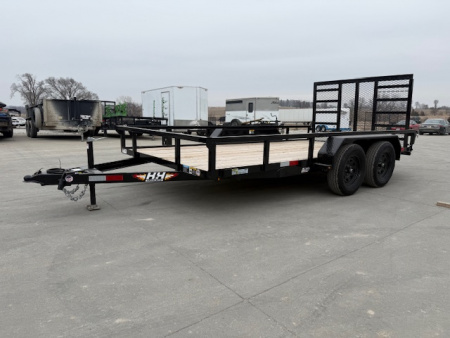 New 2026 H&H Black 82"x14' 7k Rail Side Utility Trailer