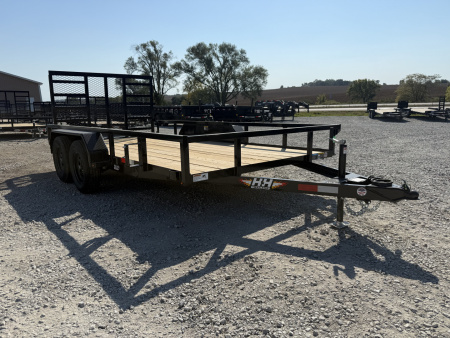 New 2026 H&H Black 82 x14' 7k Rail Side Utility Trailer
