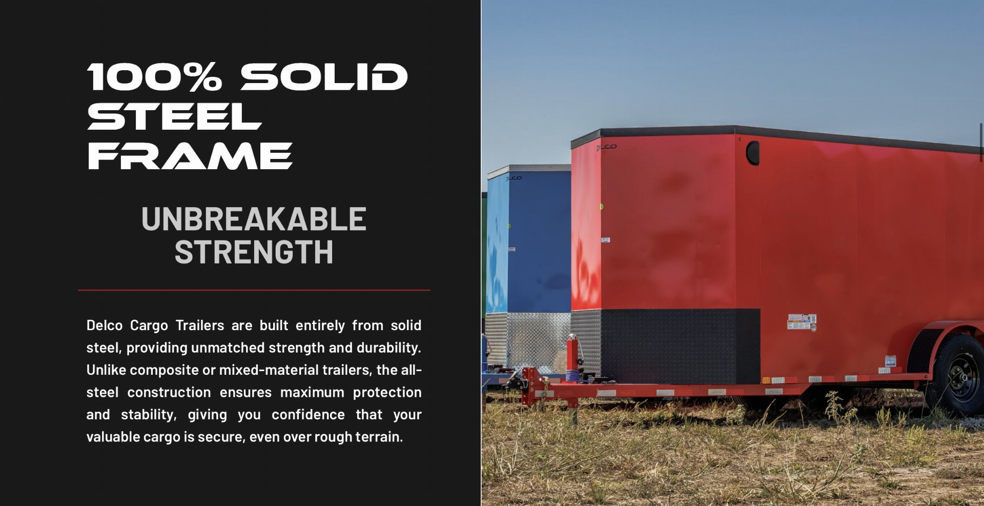 New DELCO ALL STEEL CARGO 7X16 12K RATED BARN DOOR Cargo / Enclosed Trailer