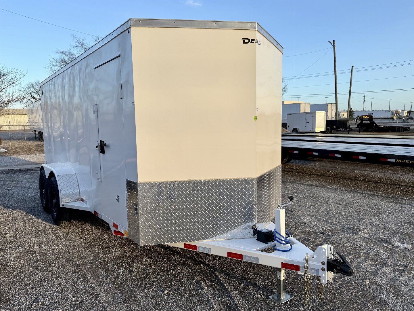 New DELCO ALL STEEL CARGO 7X16 12K RATED BARN DOOR Cargo / Enclosed Trailer