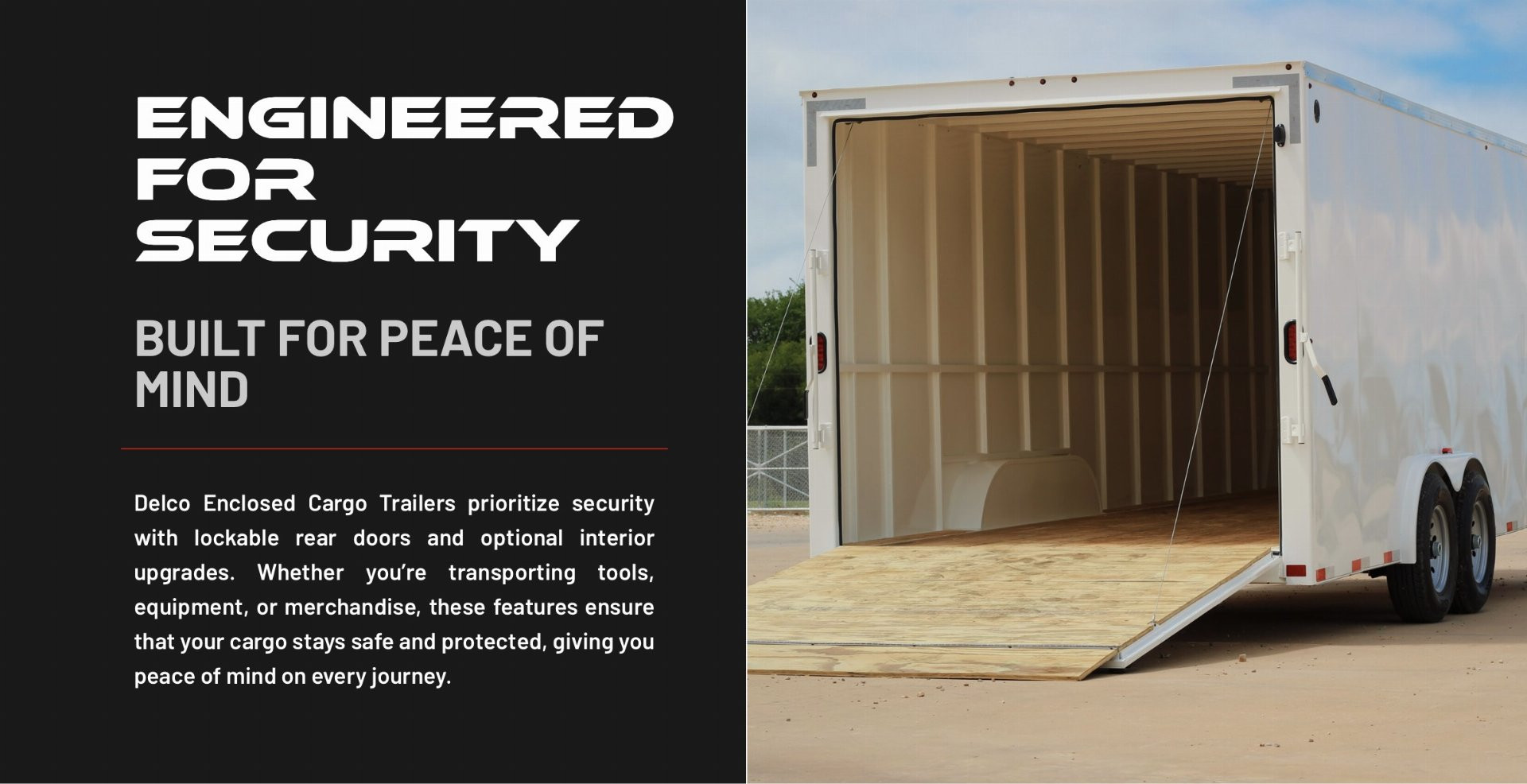 New DELCO Steel Cargo 7 x 16 Ramp door Cargo / Enclosed Trailer 12K Rated