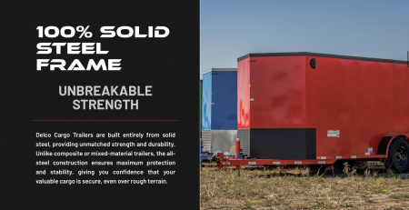New DELCO Steel Cargo 7 x 16 Ramp door Cargo / Enclosed Trailer 12K Rated