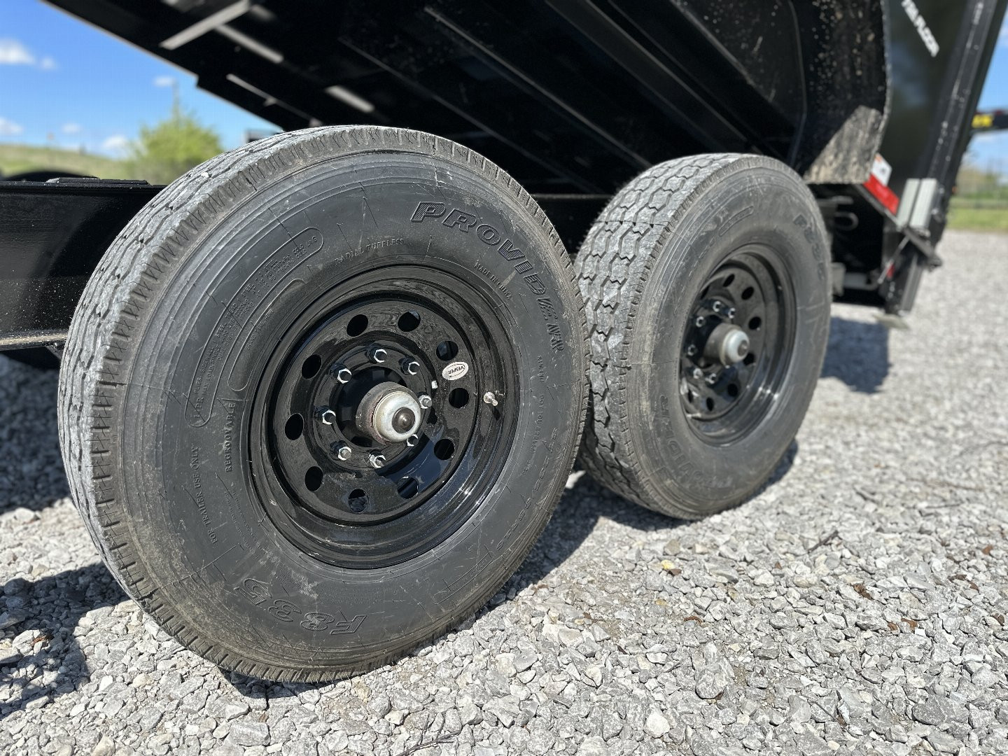 New Top Hat Trailers DPX140-16x83 w/ 4' Tall Sides and Hyd. Jack & Long Arm Tarp Dump Trailer