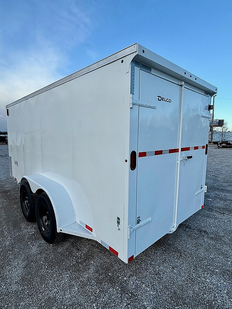 New 2025 Delco Trailers E716-12K All Steel Enclosed Trailer w/ Barn Doors