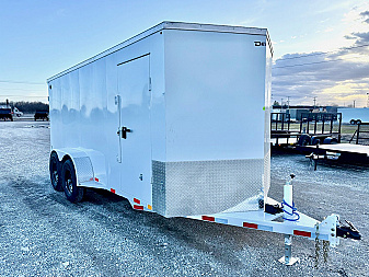New 2025 Delco Trailers E716-12K All Steel Enclosed Trailer w/ Barn Doors