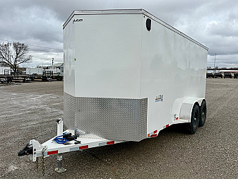 New 2025 Delco Trailers E716-14K All Steel Enclosed Trailer w/ Ramp Door
