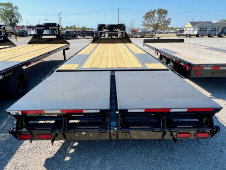 New 2026 Top Hat Trailers GN159-25x102 Flatbed Trailer w/ Jumbo Ramps & 14 Ply Tire Upg. (20' + 5')