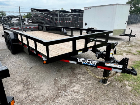 New 2024 Top Hat Trailers HH18x83 Equipment Trailer w/ 14 Ply Tire Upg.