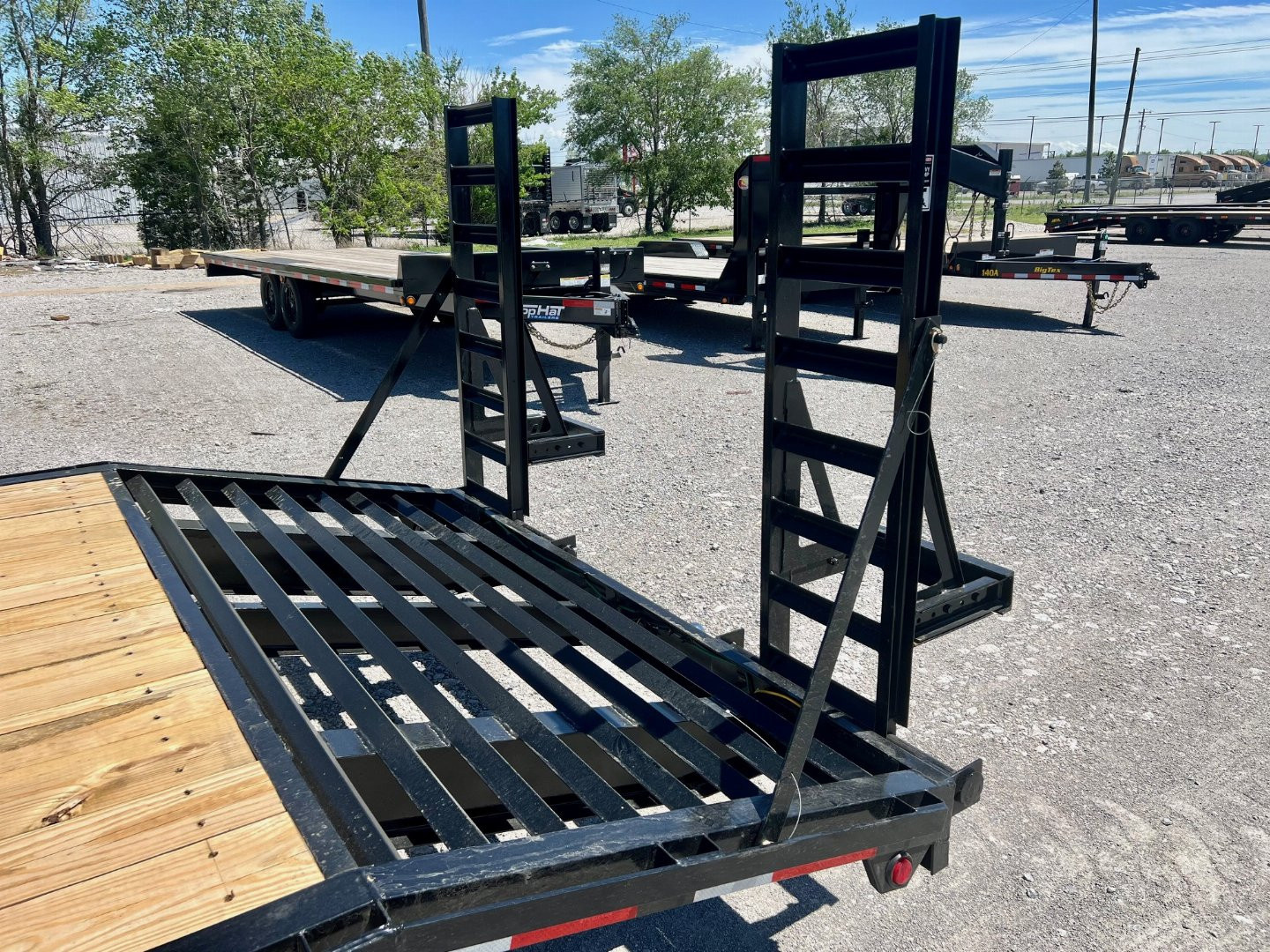 New 2026 Top Hat Trailers DO14-24x102 Flatbed Trailer w/ Standup Ramps & 14 Ply Tire Upg.