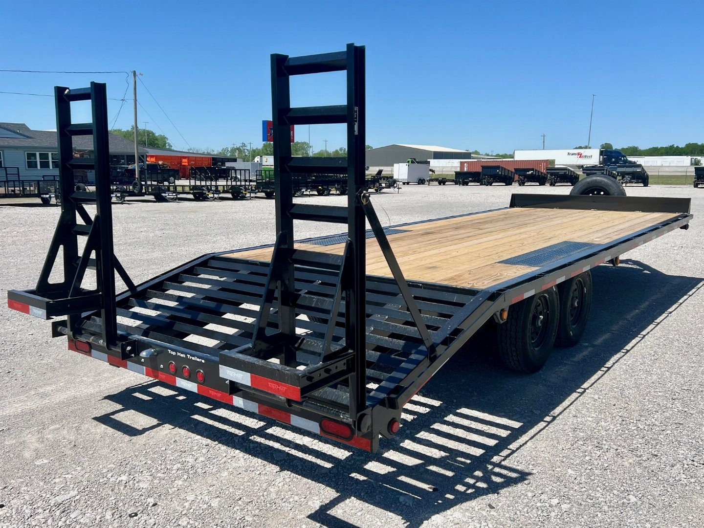 New 2026 Top Hat Trailers DO14-24x102 Flatbed Trailer w/ Standup Ramps & 14 Ply Tire Upg.
