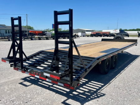 New 2026 Top Hat Trailers DO14-24x102 Flatbed Trailer w/ Standup Ramps & 14 Ply Tire Upg.
